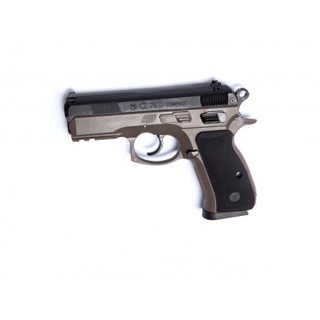 Réplique airsoft CZ 75 D compact noir et tan ressort | ASG