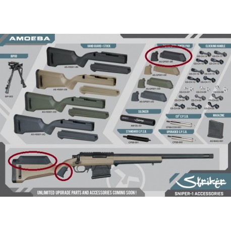 Custom noir pour réplique snipe airsoft Striker | Amoeba