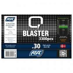 Bille airsoft Q-Blaster 0.30 gramme en pot de 3300 billes de la marque ASG