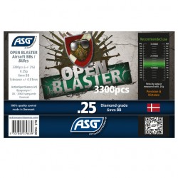 Airsoft - Bille airsoft biodégradable Open blaster 0.25 gramme en pot de 3300 billes de la marque ASG (19420)