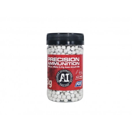 Bille airsoft 0.43 gramme en pot de 1000 billes de la marque ASG