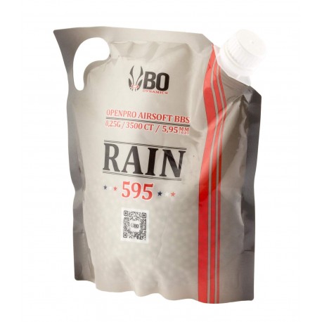 Billes airsoft Rain 0.25 gramme en sachet de 3500 billes de la marque BO Manufacture