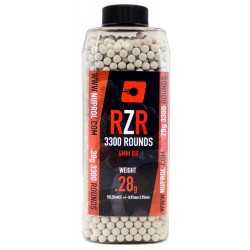 Billes airsoft RZR 0.28 gramme en pot de 3300 billes de la marque Nuprol