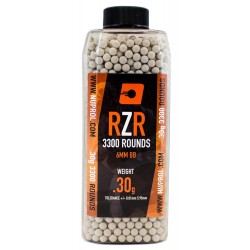 Billes airsoft RZR 0.30 gramme en pot de 3300 billes de la marque Nuprol