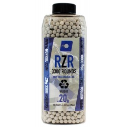 Billes airsoft RZR biodégradables 0.20 gramme en pot de 3300 billes de la marque Nuprol