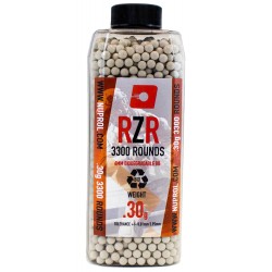 Billes airsoft RZR biodégradables 0.30 gramme en pot de 3300 billes de la marque Nuprol