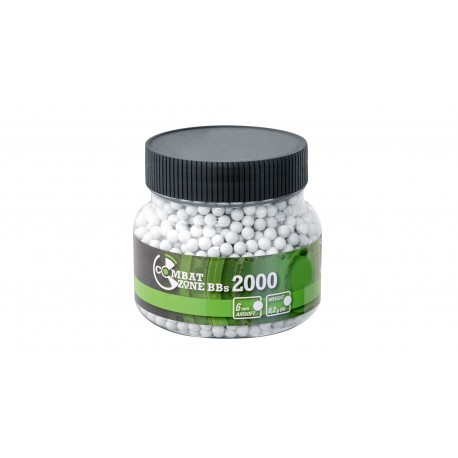 Bille airsoft Combat zone 0.20 gramme en pot de 2000 billes de la marque Umarex