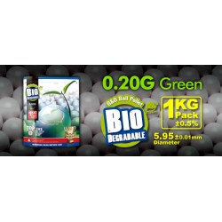 Bille airsoft biodégradable 0.20 gramme en sachet de 1 kg de la marque G&G