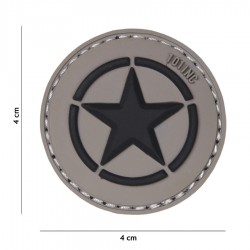 Patch 3D PVC Allied star gris