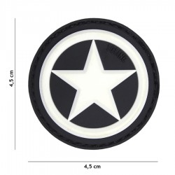 Patch 3D PVC USA star blanc