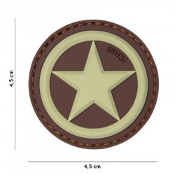 Patch 3D PVC USA star sable