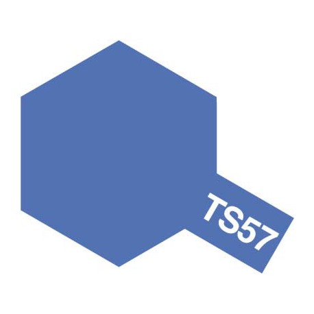 Peinture en spray pour maquette plastique. La couleur est TS57 Bleu violet brillant 100 ml de la marque Tamiya (85057)