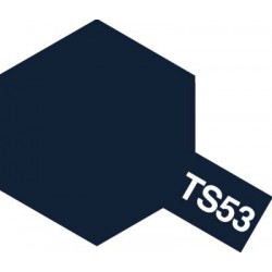 Peinture en spray pour maquette plastique. La couleur est TS53 Bleu foncé métal brillant 100 ml de la marque Tamiya (85053)