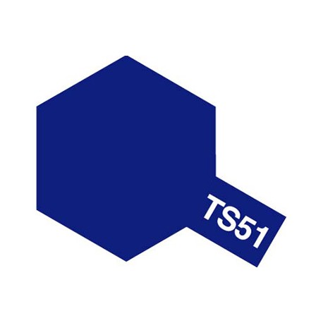 Peinture en spray pour maquette plastique. La couleur est TS51 Bleu telefonica brillant 100 ml de la marque Tamiya (85051)
