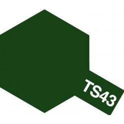 Peinture en spray pour maquette plastique. La couleur est TS43 Vert racing brillant 100 ml de la marque Tamiya (85043)