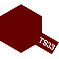 Peinture en spray pour maquette plastique. La couleur est TS33 Rouge mat 100 ml de la marque Tamiya (85033)
