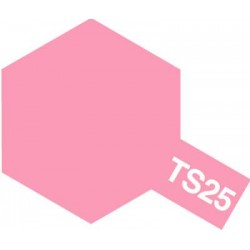 Peinture en spray pour maquette plastique. La couleur est TS25 Rose brillant 100 ml de la marque Tamiya (85025)