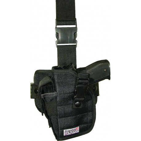 Holster de cuisse noir gaucher | Swiss Arms