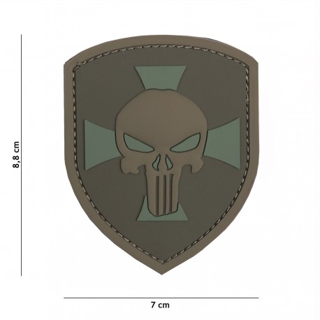 Patch 3D PVC Shield Punisher cross de la marque 101 Inc (444130-5328)