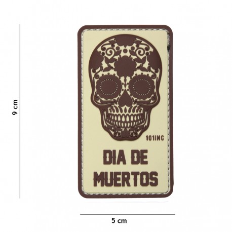 Patch 3D PVC Dia De Muertos avec velcro de la marque 101 Inc (444130-5172)