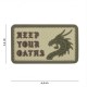 Patch 3D PVC Keep your oaths avec velcro de la marque 101 Inc (444130-5448)