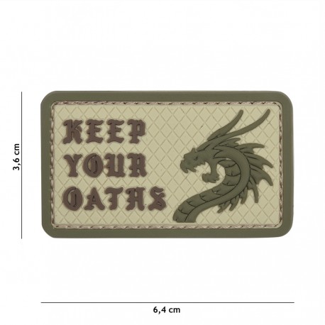 Patch 3D PVC Keep your oaths avec velcro de la marque 101 Inc (444130-5448)