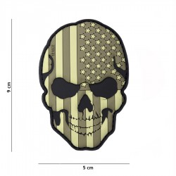 Patch 3D PVC Skull USA avec velcro de la marque 101 Inc (444130-5011)