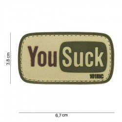 Patch 3D PVC You suck avec velcro de la marque 101 Inc (444100-3941)