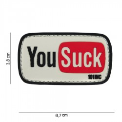 Patch 3D PVC You suck avec velcro de la marque 101 Inc (444100-3942)