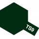 Peinture en spray pour maquette plastique. La couleur est TS9 Vert Anglais brillant 100 ml de la marque Tamiya (85009)
