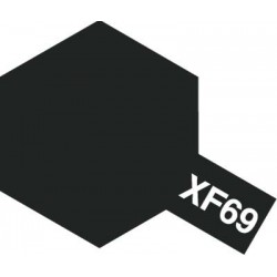 Peinture pour maquette plastique. La couleur est XF69 Noir OTAN mat 10 ml de la marque Tamiya (81769)