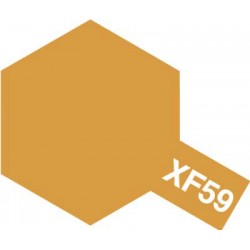 Peinture pour maquette plastique. La couleur est XF59 Jaune désert mat de la marque Tamiya (81759)