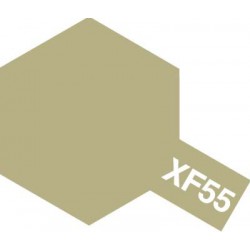 Peinture pour maquette plastique. La couleur est XF55 Havane mat de la marque Tamiya (81755)