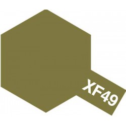 Peinture pour maquette plastique. La couleur est XF49 Kaki mat 10 ml de la marque Tamiya (81749)