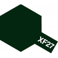 Peinture pour maquette plastique. La couleur est XF27 Vert noir mat 10 ml de la marque Tamiya (81727)