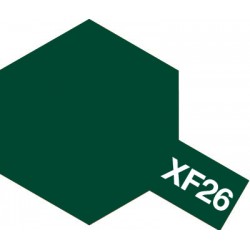 Peinture pour maquette plastique. La couleur est XF26 Vert foncé mat 10 ml de la marque Tamiya (81726)