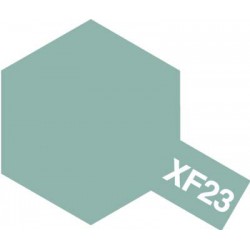 Peinture pour maquette plastique. La couleur est XF23 Bleu clair mat 10 ml de la marque Tamiya (81723)
