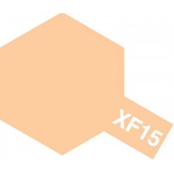 Peinture pour maquette plastique. La couleur est XF15 Chair mat 10 ml de la marque Tamiya (81715)