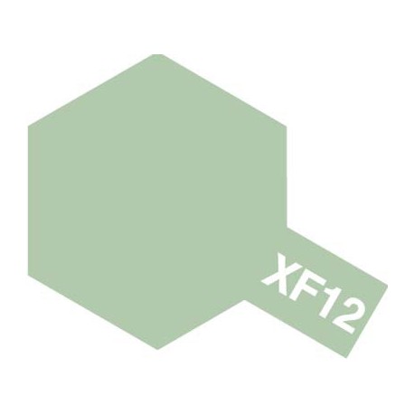 Peinture pour maquette plastique. La couleur est XF12 Gris aéronautique Japonaise WWII mat 10 ml de la marque Tamiya (81712)