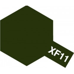 Peinture pour maquette plastique. La couleur est XF11 Vert aéronautique Japonaise WWII mat 10 ml de la marque Tamiya (81711)