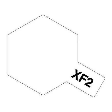 Peinture pour maquette plastique. La couleur est XF2 Blanc mat 10 ml de la marque Tamiya (81702)