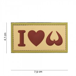 Patch 3D PVC I love boobies avec velcro de la marque 101 Inc (444130-3978)