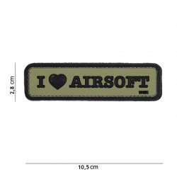 Patch 3D PVC I love airsoft avec velcro de la marque 101 Inc (444130-4079)