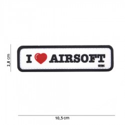 Patch 3D PVC I love airsoft avec velcro de la marque 101 Inc (444130-4080)