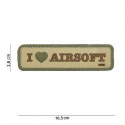 Patch 3D PVC I love airsoft avec velcro de la marque 101 Inc (444130-4081)
