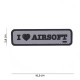 Patch 3D PVC I love airsoft