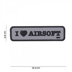 Patch 3D PVC I love airsoft avec velcro de la marque 101 Inc (444130-4082)