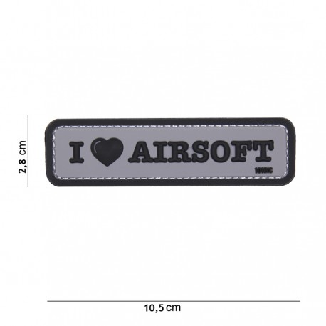 Patch 3D PVC I love airsoft avec velcro de la marque 101 Inc (444130-4082)