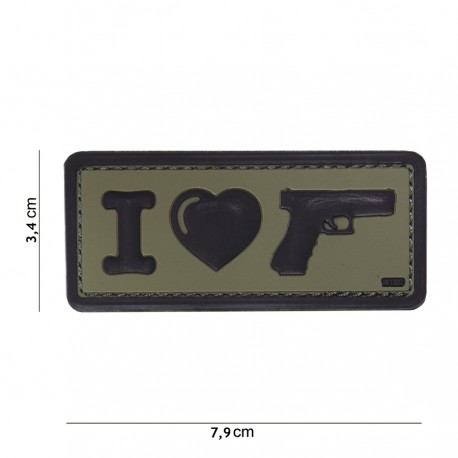 Patch 3D PVC I love my sidearm avec velcro de la marque 101 Inc (444130-4087)