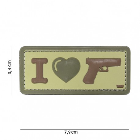 Patch 3D PVC I love my sidearm avec velcro de la marque 101 Inc (444130-4090)